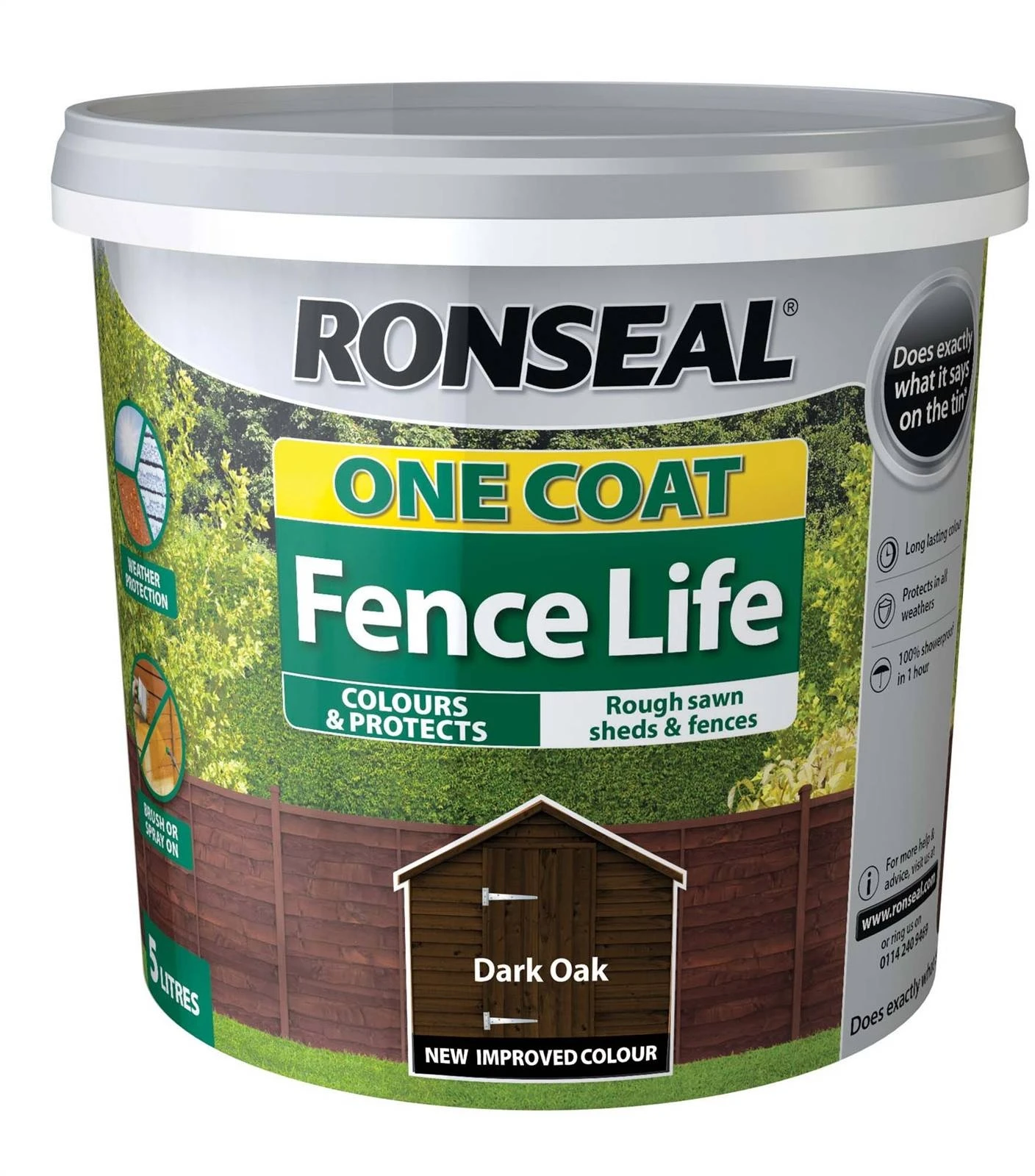 Ronseal OneCoat Fence Life - Dark Oak 5L